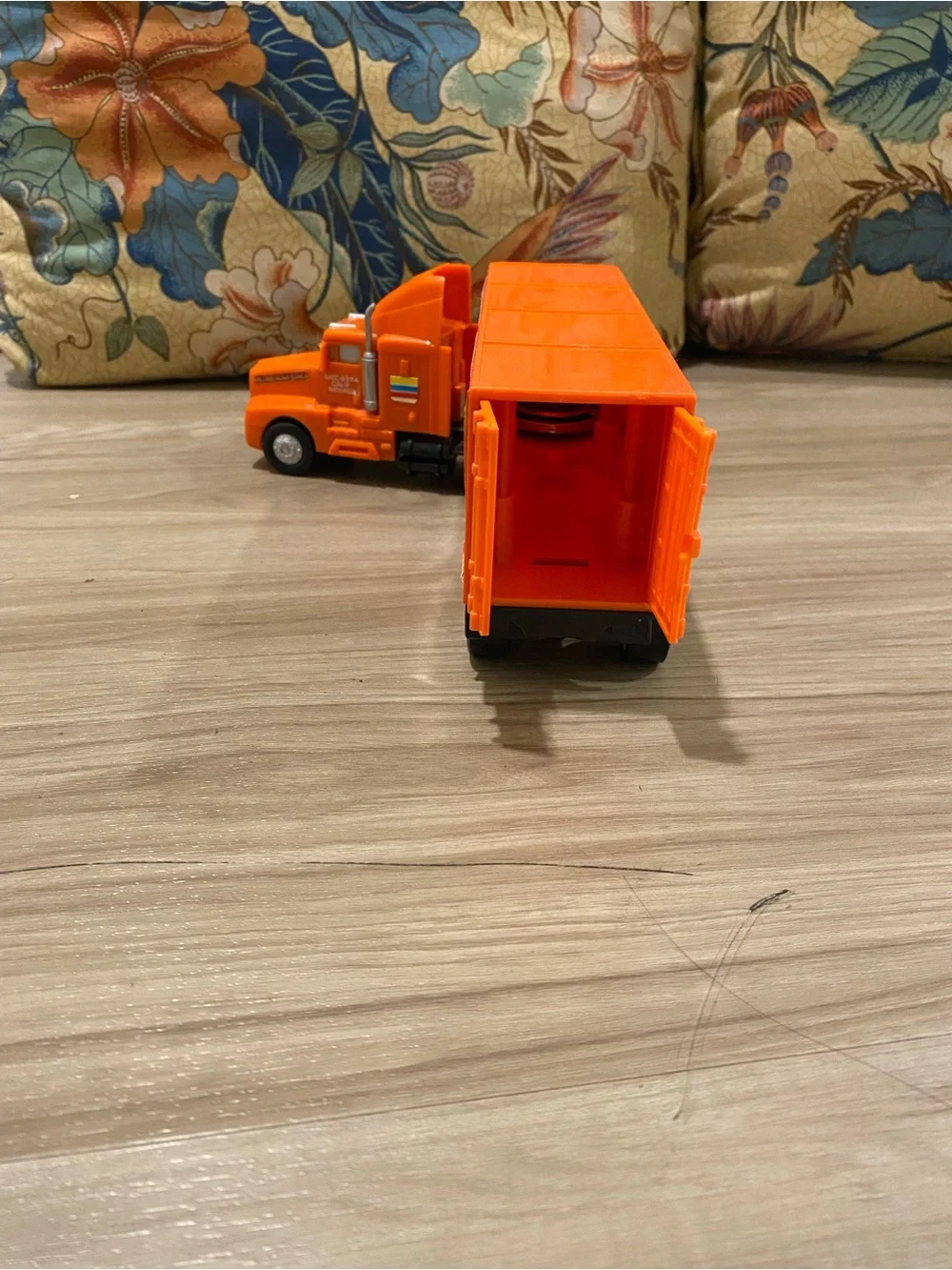 Orange Toy Semi Truck for Kids - Branded Play Vehicle